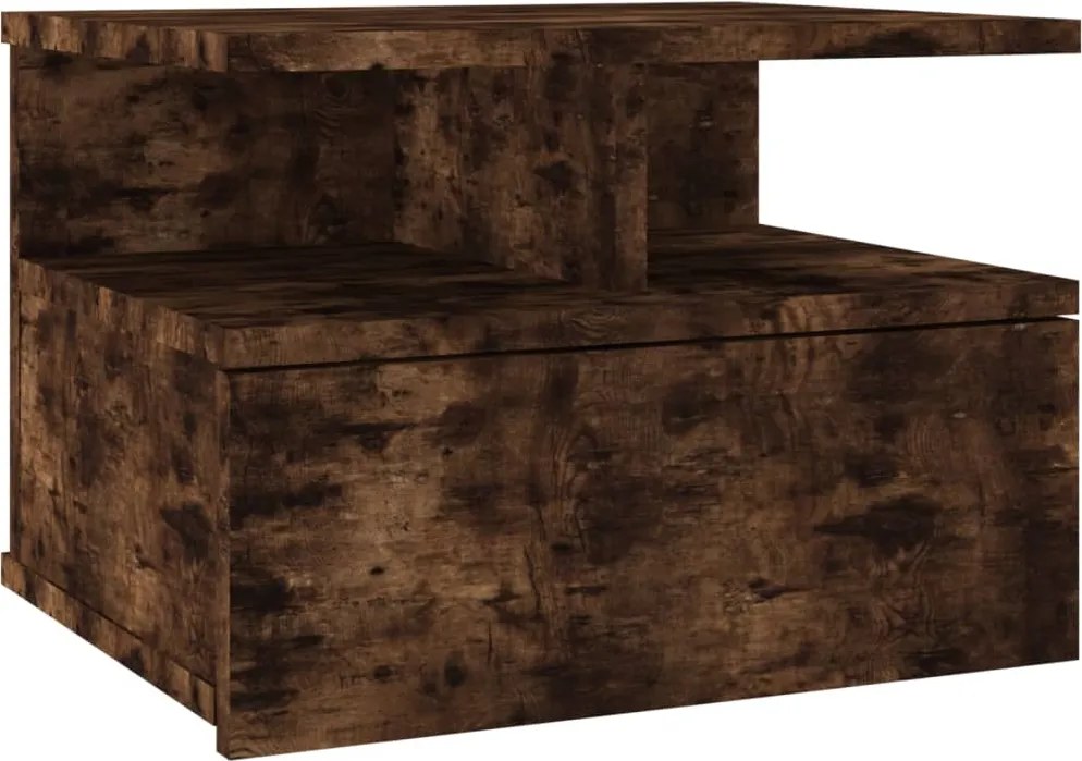 vidaXL Noptieră plutitoare, stejar fumuriu, 40x31x27 cm lemn prelucrat