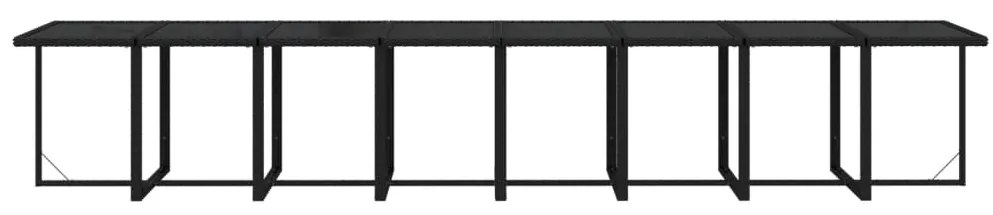 Set mobilier de gradina cu perne, 21 piese, negru, poliratan Negru, 20x fotoliu + masa, 1