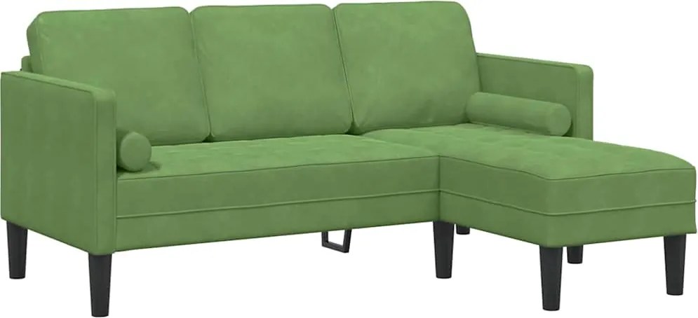 vidaXL Set de canapea cu pernă Verde deschis Poliester