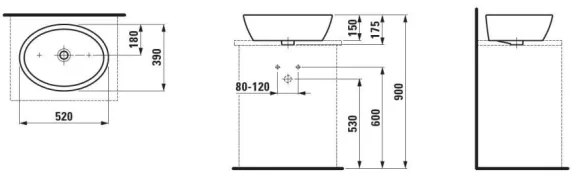 LAUFEN H8129640001121 - Lavoar PRO 52x39 cm ceramică/alb