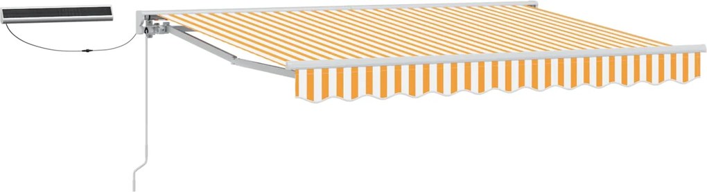 vidaXL Cort electric retractabil Galben și alb 3,5 x 2,5 m