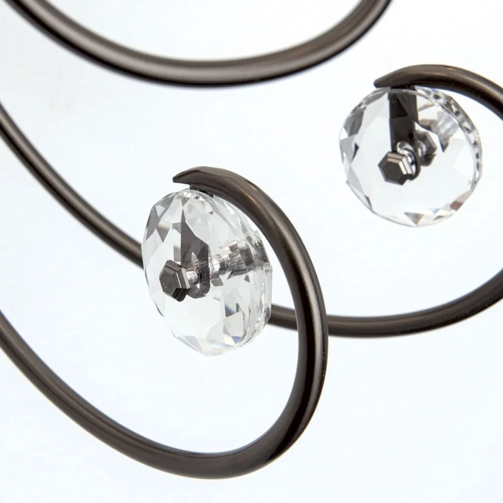 Aplica de perete stil clasic cu cristal K9 ARIANE2L nickel inchis