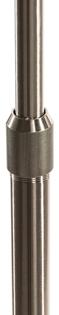 Lampă cu arc din oțel cu abajur din stofă albă 50 cm - XXL