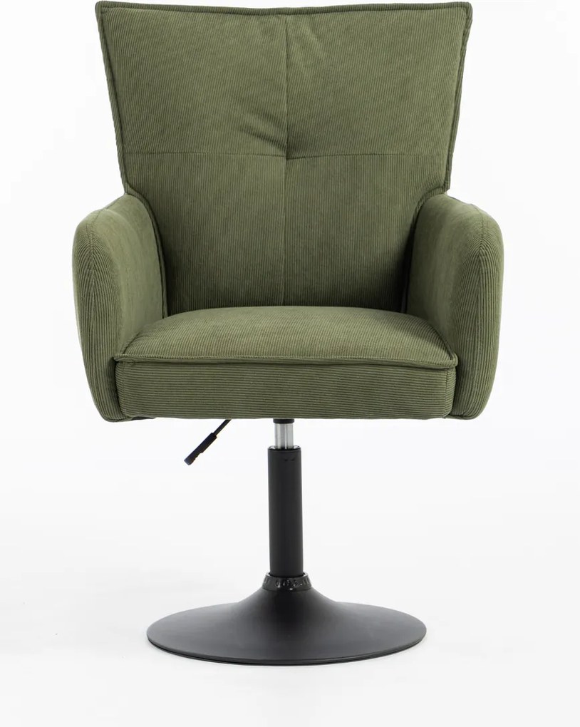 HR250N Scaun Zsályazöld Prémium Kordbársony Bază Neagră