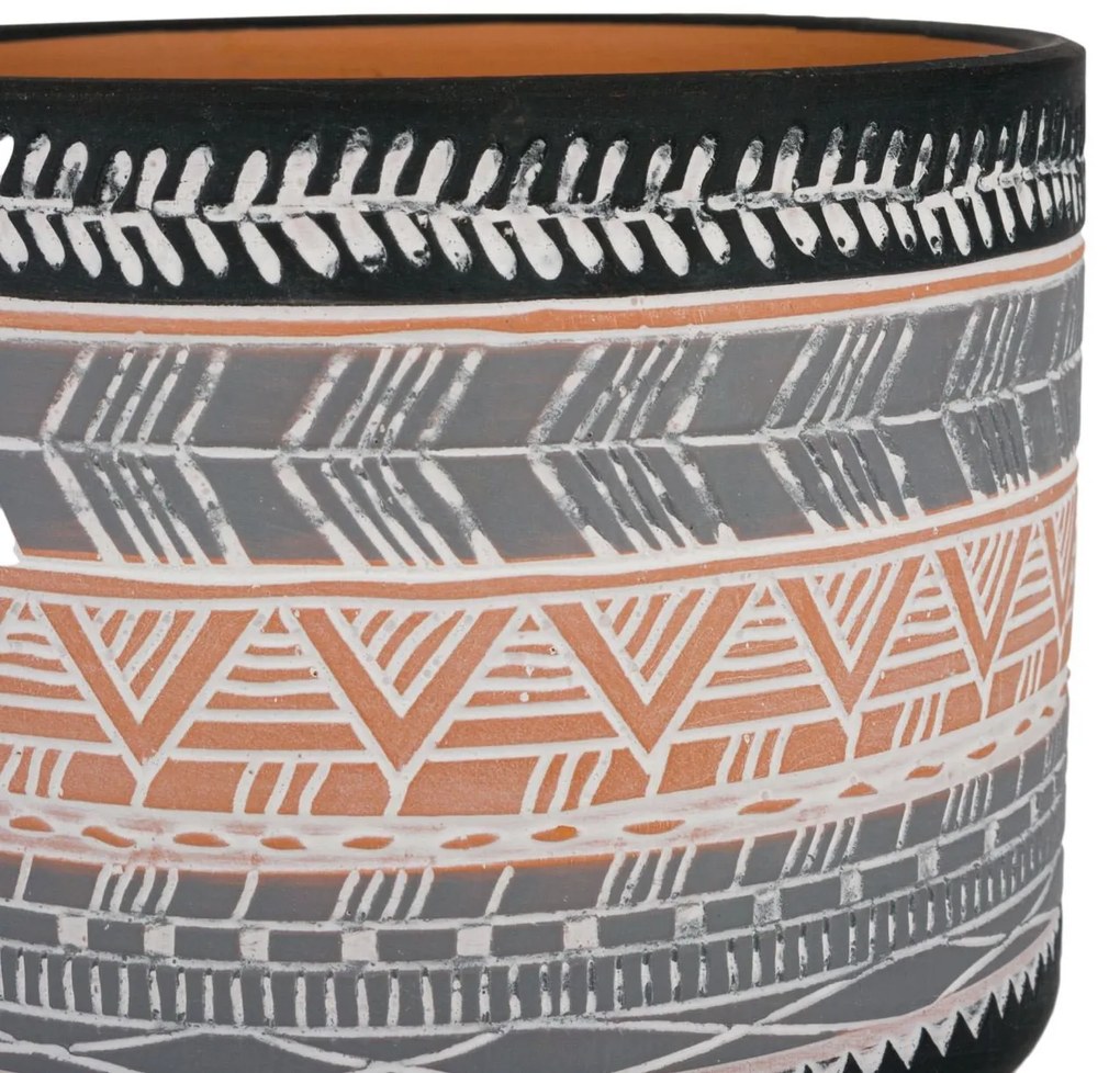 Ghiveci ceramic gri-negru-12x10 cm