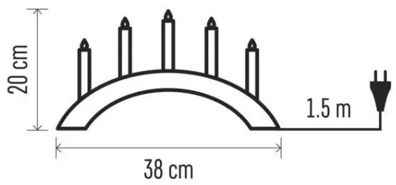Sfeșnic de Crăciun 5xE10/15W/230V gri