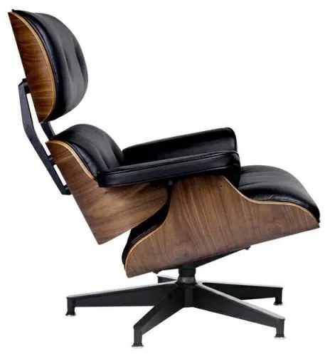 LOUNGE HM PREMIUM WIDE fotoliu negru - nuc