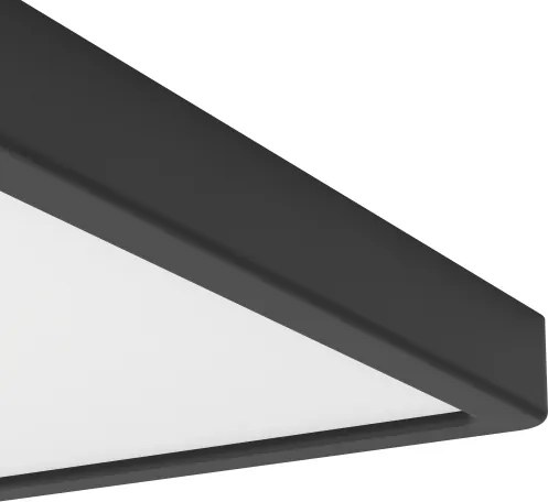 Eglo 901728 - Plafonieră LED RGBW dimabilă, cu sticlă fumurie FUEVA-Z LED/17,8W/230V 39cm IP44 negru