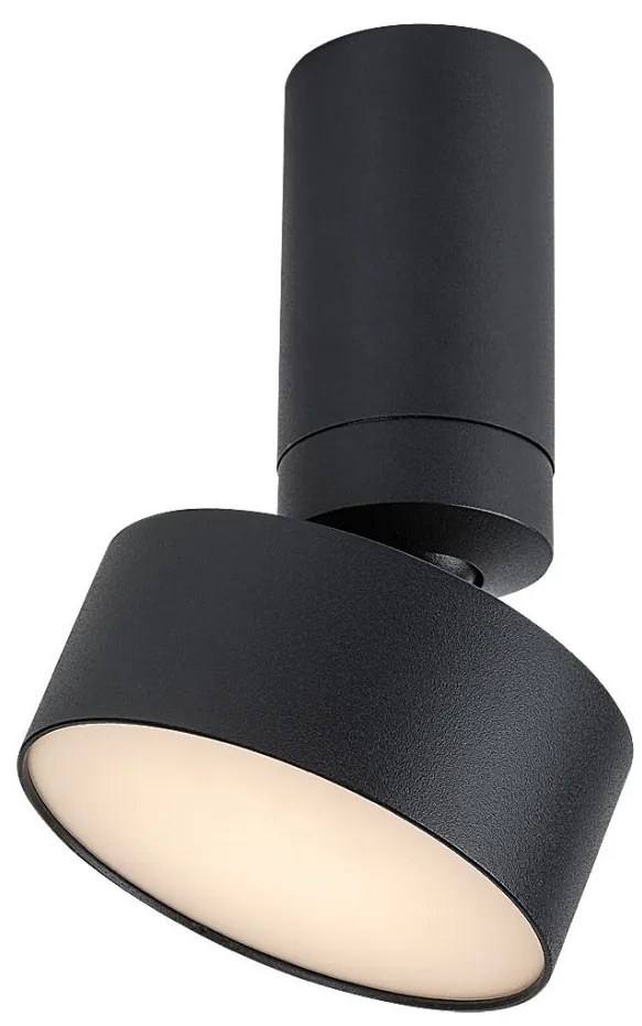 Plafoniera LED tip spot aplicat din metal negru reglabila Ovidia D-11cm