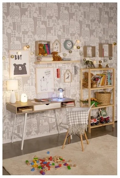 Lampă LED RGB pentru copii BEAR, tactilă, 0,8W, 5V, albă + USB