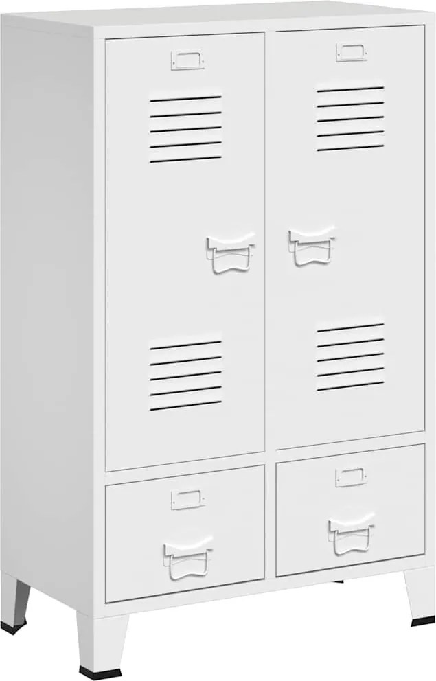 vidaXL Dulap de haine industrial, alb, 67x35x107 cm, oțel