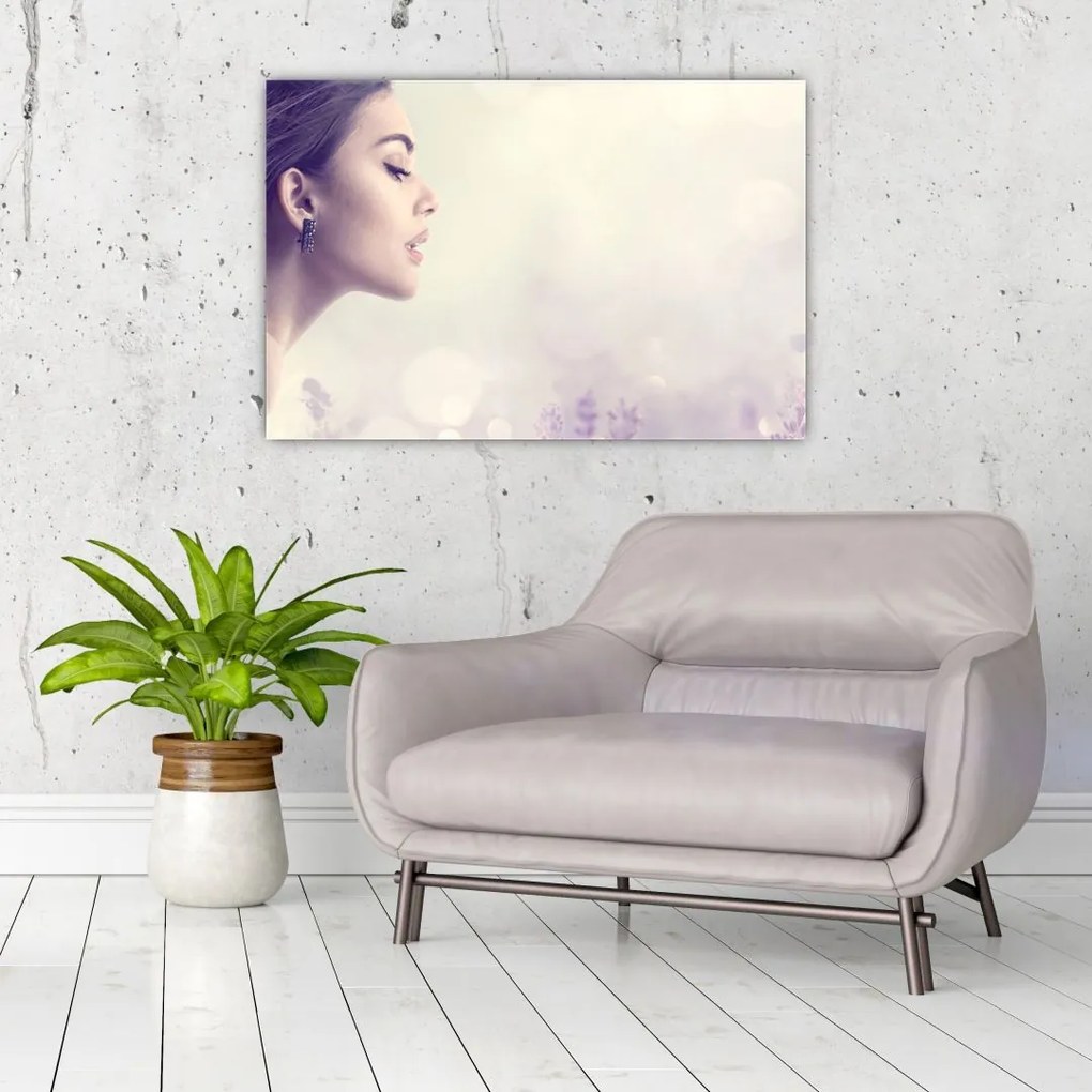 Tablou - Femeia cu lavandă (90x60 cm)