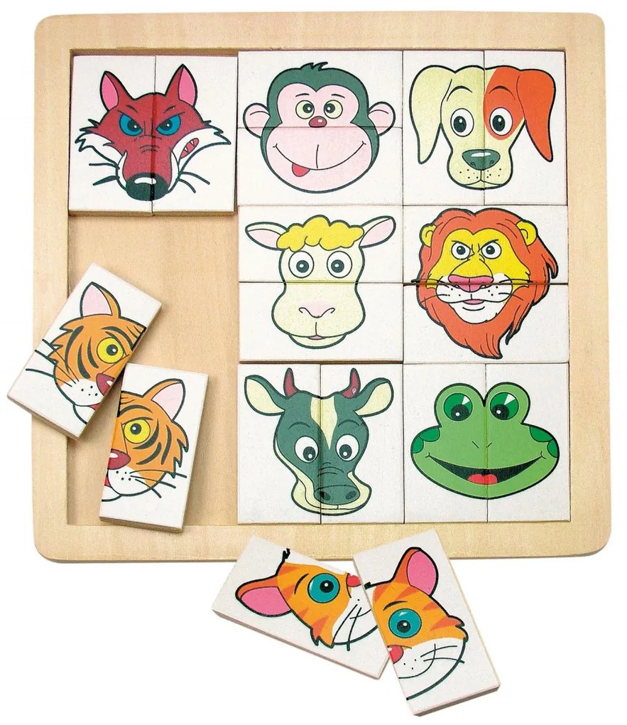 PUZZLE- PORTRETE DE ANIMALE, FUNDAL ALB
