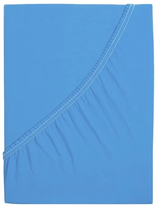 Cearsaf din bumbac mako LUXORA 90x200 cm albastru deschis