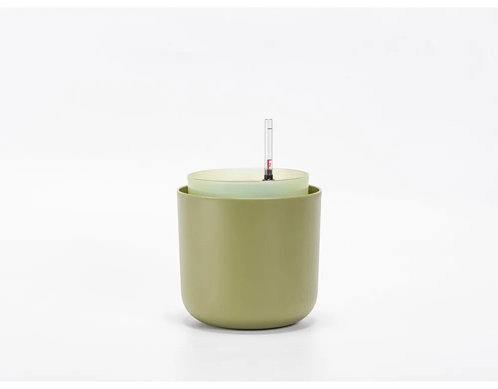 Ghiveci cu auto-udare Plastia Tolita, ø 16 cm, verde