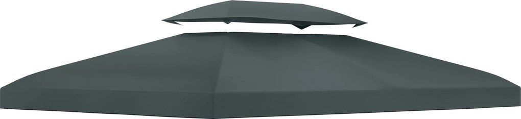 Outsunny Copertina pentru cort 4x3 m cu 2 niveluri, copertina pentru cort din poliester anti-UV cu chingi din Velcro