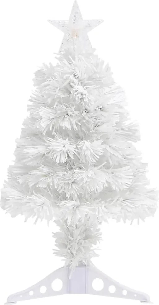 vidaXL Brad de Crăciun artificial pre-iluminat alb 64 cm, fibră optică