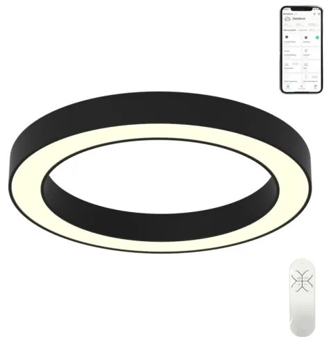 Plafonieră LED dimabilă PASTEL LED/68W/230V 95 cm negru Tuya Immax NEO 07210L + telecomandă