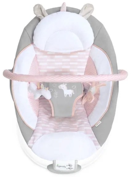 Șezlong cu vibrații și sunete pentru bebeluși FLORA THE UNICORN Ingenuity