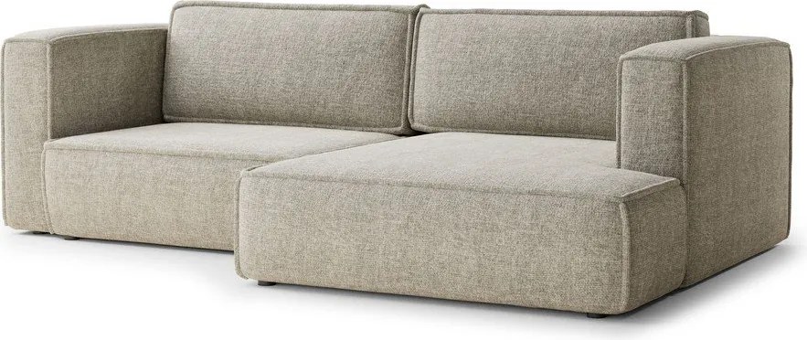 Colțar bej extensibil/cu spațiu de depozitare cu tapițerie din chenille (cu colț pe partea dreaptă/cu șezlong) Velto – Maison de Rêve