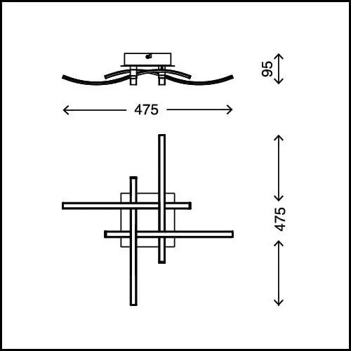 Plafonieră LED 4x 2,6 W/230 V/3000 K, crom mat