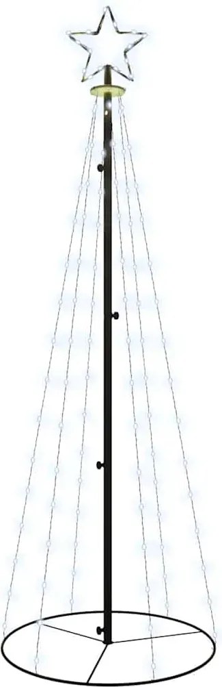 vidaXL Brad de Crăciun conic, 108 LED-uri, alb rece, 70x180 cm