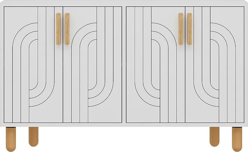 Consola, Hanah Home, Rodney, 120x73.6x29.6 cm, Alb