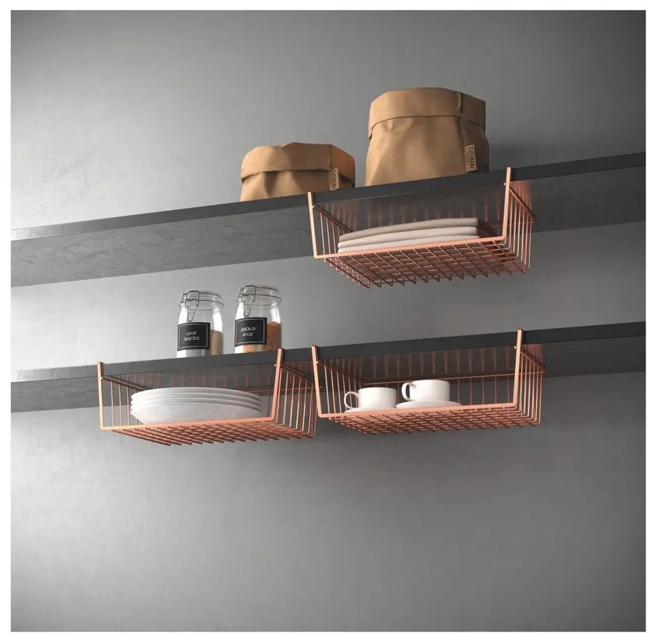 Suport de agățat pe rafturi Metaltex, arămiu