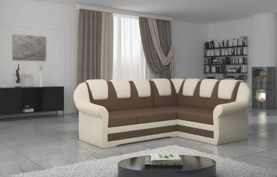 Coltar extensibil cu spatiu pentru depozitare, 243x105x190 cm, Lord II R02, Eltap (Culoare: Gri inchis / Alb)