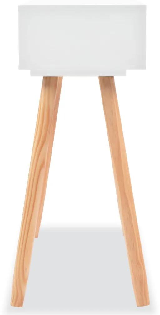 Masa consola, lemn masiv de pin 80x30x72 cm, alb 1, Alb