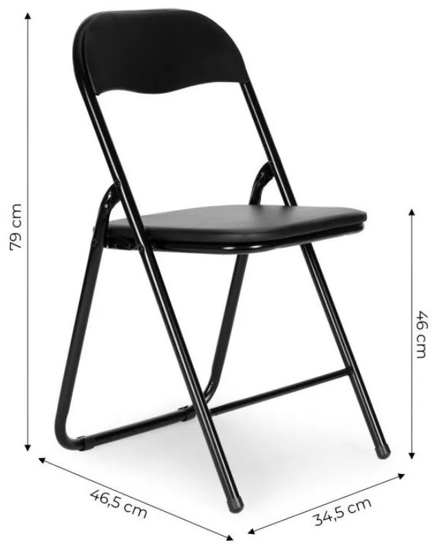 Scaun pliant de cattering negru 4buc