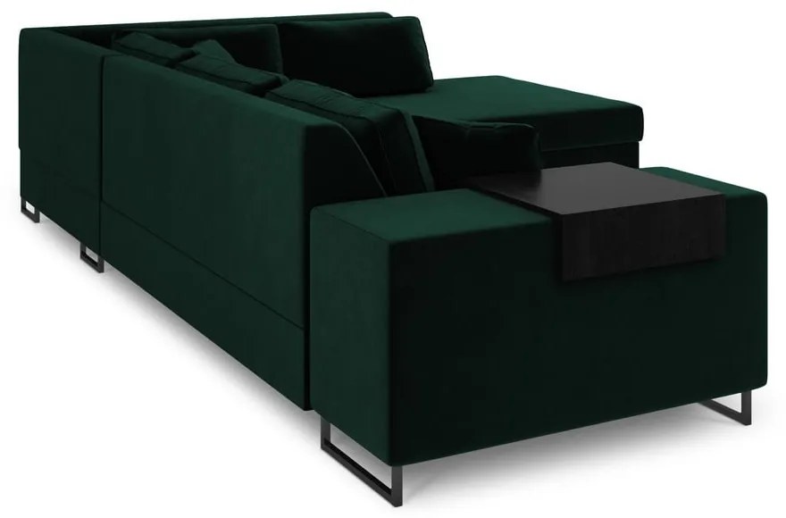 Colțar extensibil din catifea cu extensie pe partea dreaptă Cosmopolitan Design York, verde
