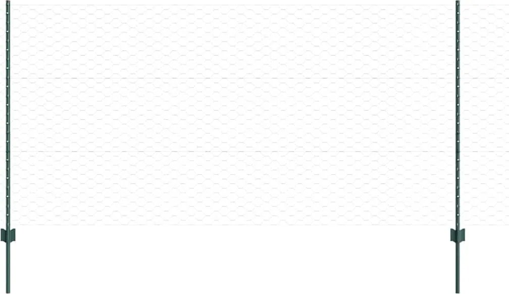 vidaXL Gard cu Stâlp Verde 1,2 x 50 m Oțel și PVC