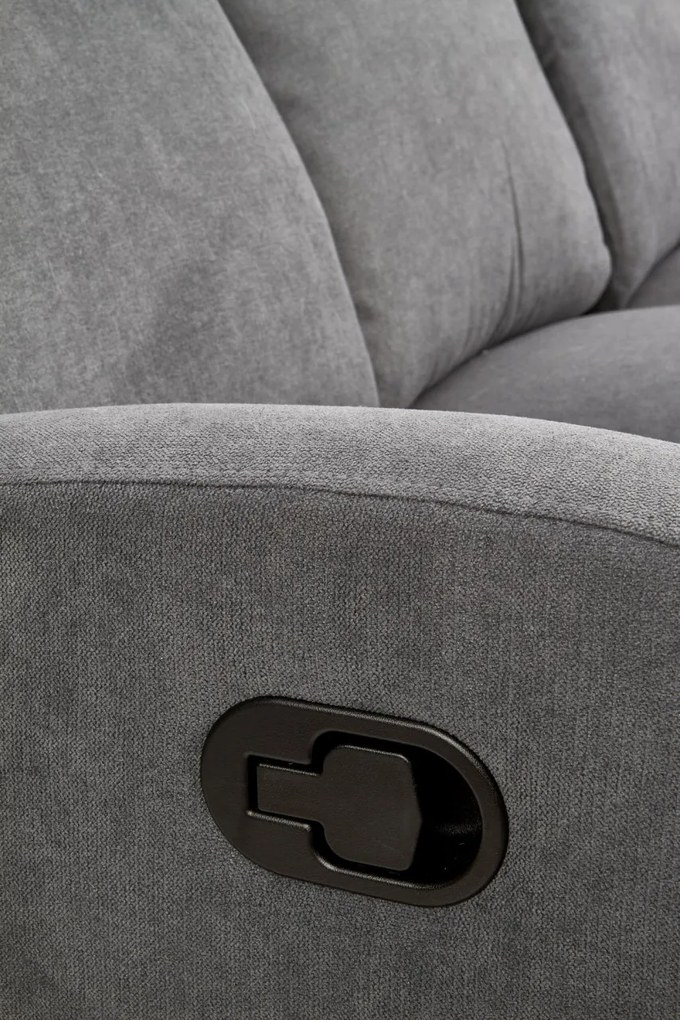 Canapea recliner Oslo 3S stofa gri inchis H100 cm