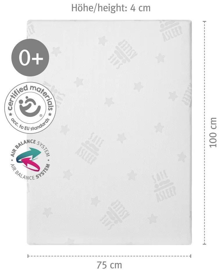 Saltea pentru copii din spumă cu husă detașabilă 95x70 cm Safe Asleep® – Roba