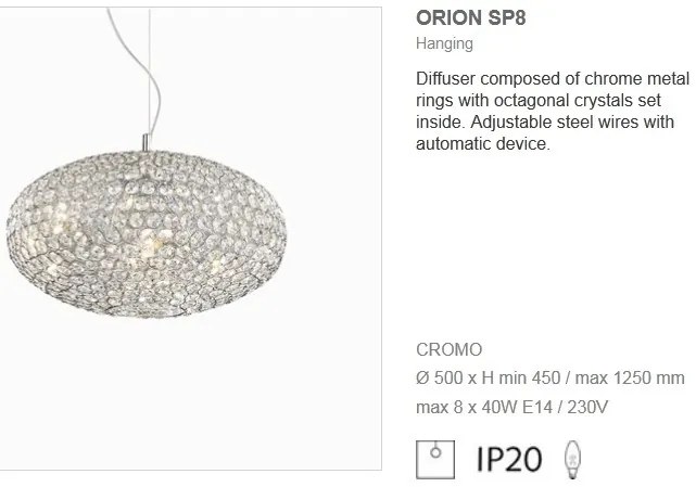Pendul diametru 50 cm cristal Venezian ORION SP8 066387