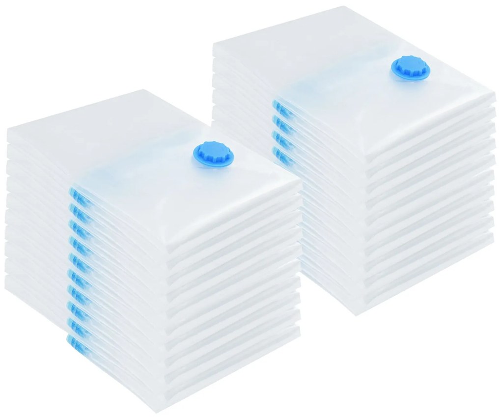 vidaXL Pungi de stocare 20 pcs Transparent și Albastru 70 x 50 cm