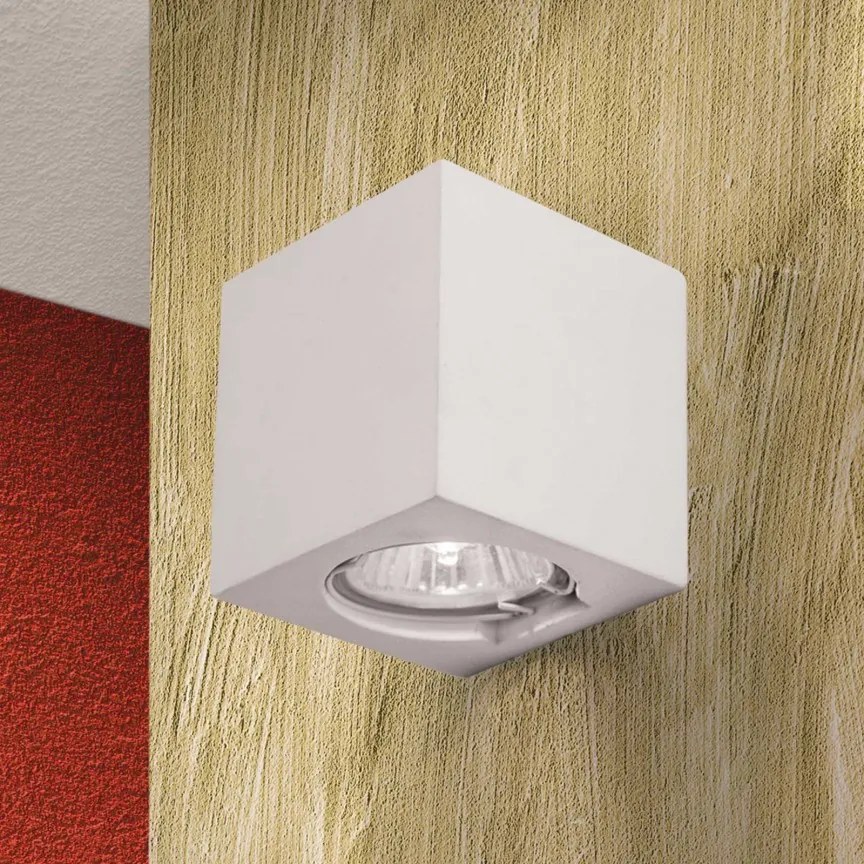 Aplica LED de perete design ambiental Cube alba