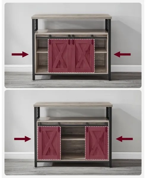 Comodă cu uși glisante FIRA taupe/negru