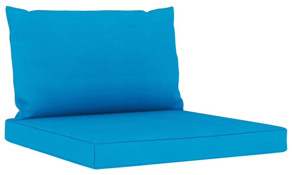 Set mobilier de gradina cu perne albastru deschis, 10 piese Albastru deschis, 5x colt + 3x mijloc + suport pentru picioare + masa, 1