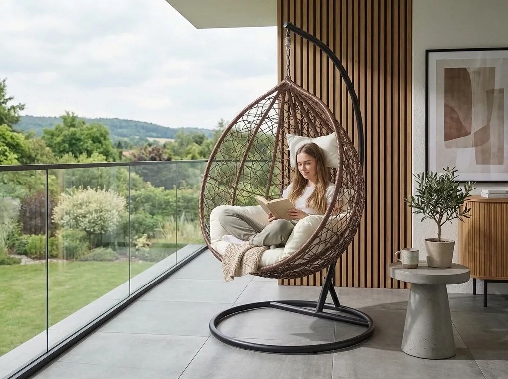 Scaun suspendat maro KOKON cu suport