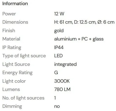 Aplica LED baie iluminat elegant IP44 Fayette H-61cm