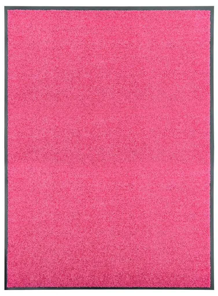 vidaXL Covoraș de ușă lavabil roz 90x120 cm
