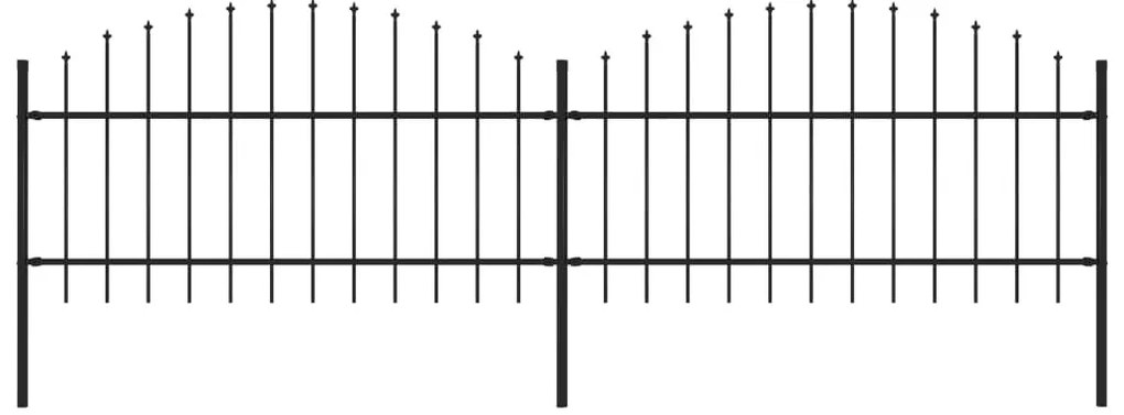 vidaXL Gard de grădină cu vârf tip suliță din oțel, 359x125 cm, negru