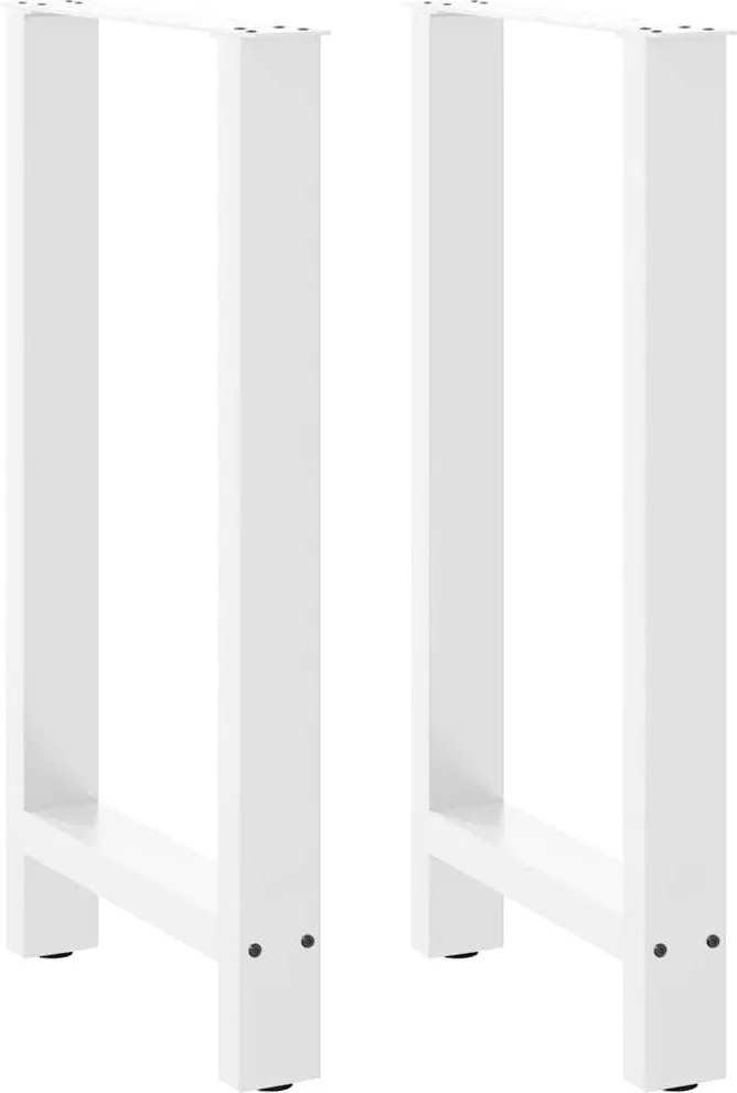 vidaXL Picioare de masă de bar, albe, 2 buc., 50x(90-91) cm, oțel