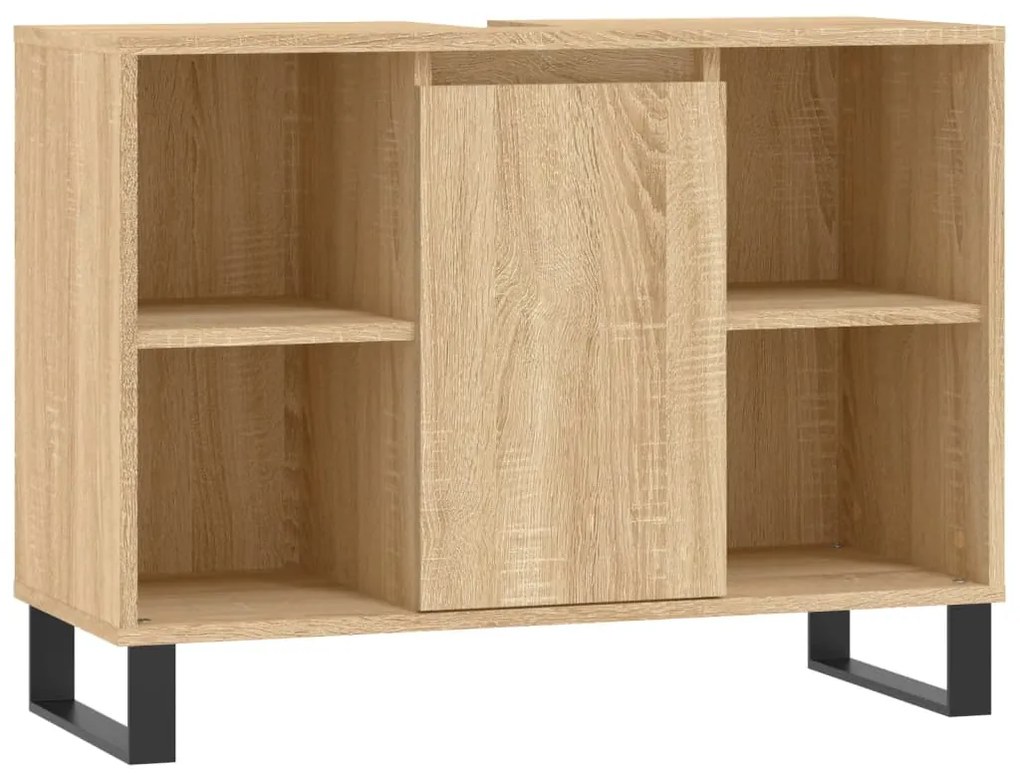 831639 vidaXL Dulap pentru baie, stejar sonoma, 80x33x60 cm, lemn compozit