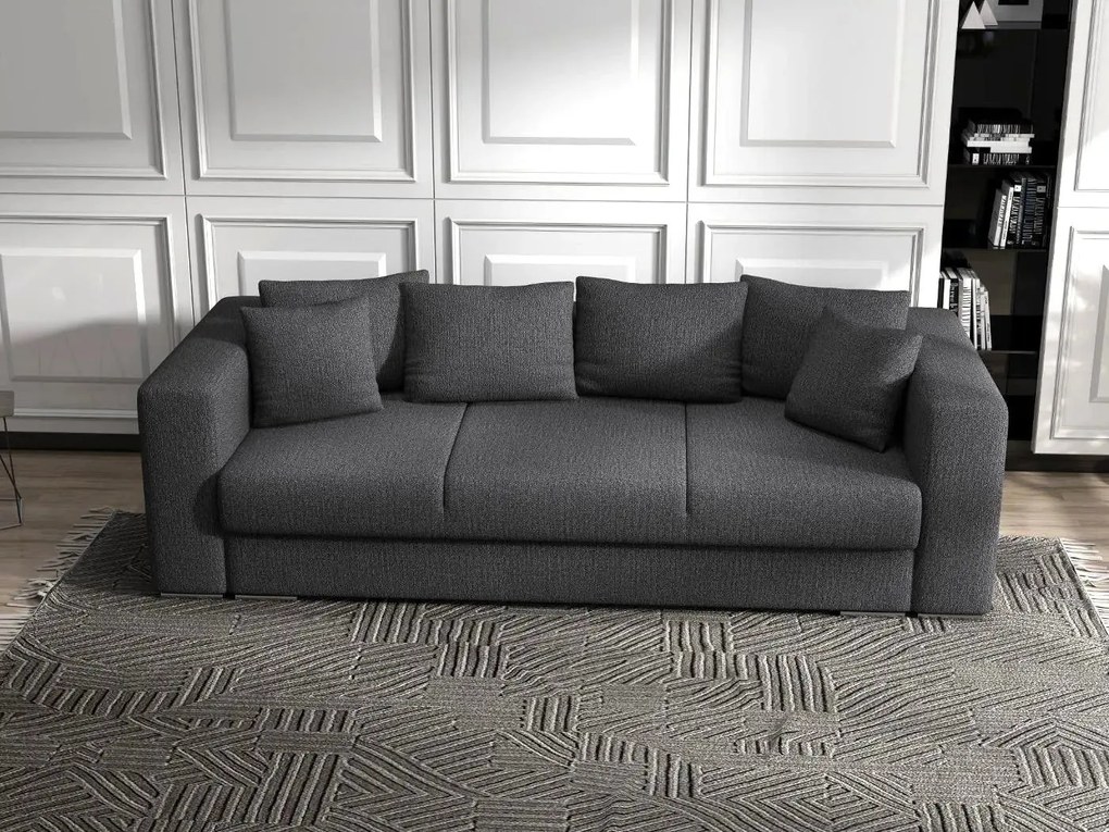 Canapea extensibilă dumonde cu ladă de depozitare si sezut confortabil din spuma high-density, Gloria Enjoy grafit 240x100 cm