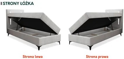 Pat de o persoană 80 cm Hebara 1 (Negru) (cu somieră și saltea) (cu sp. depozitare) (S). 1103562