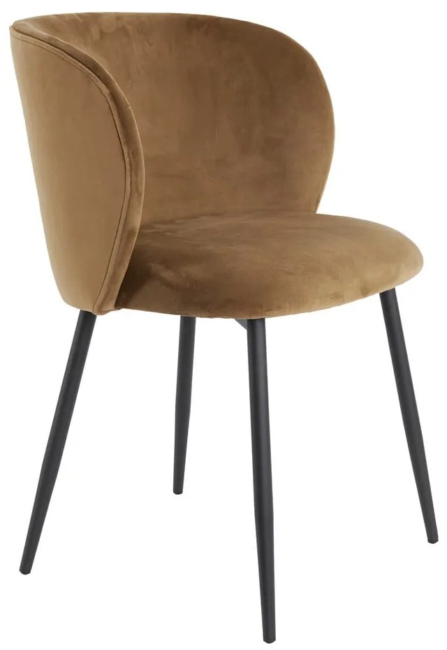 Scaun de dining maro din catifea Elyna – Light & Living