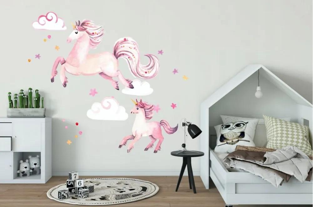 Autocolant de basm pentru perete Unicorni magici 100 x 200 cm